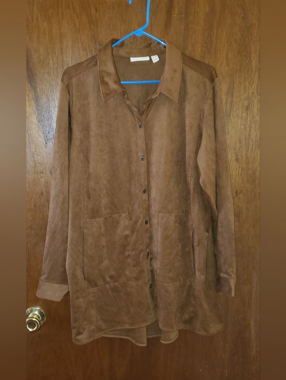 NWOT Susan Graver Faux Suede Shirt Jacket Sz 1x